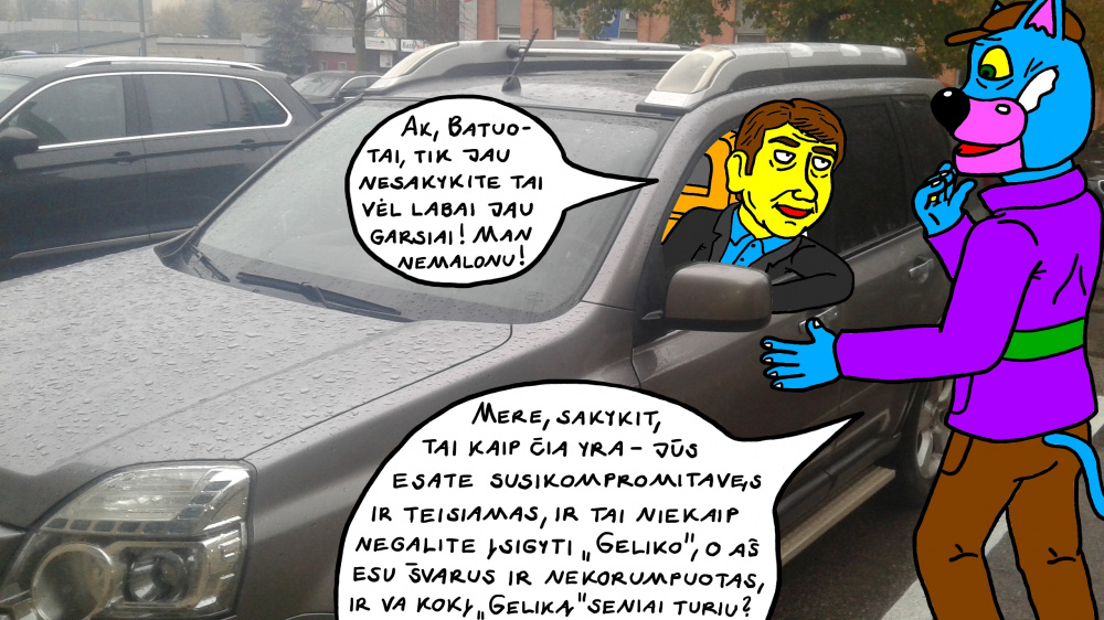 Nycietis Batuotas Katinas, susitikęs mieste, truputį paerzina Kupiškio merą