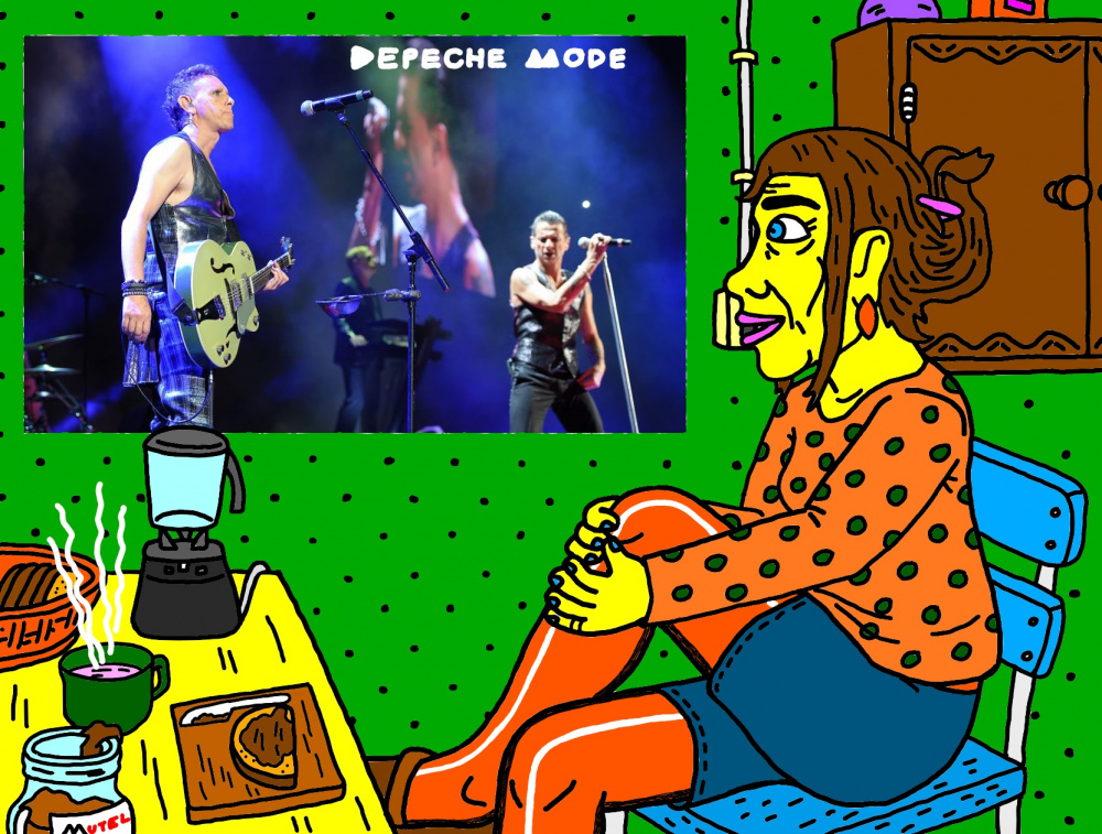 Archeologė Luna savo namų virtuvėje meiliai žvelgia į grupės "Depeche Mode" plakatą