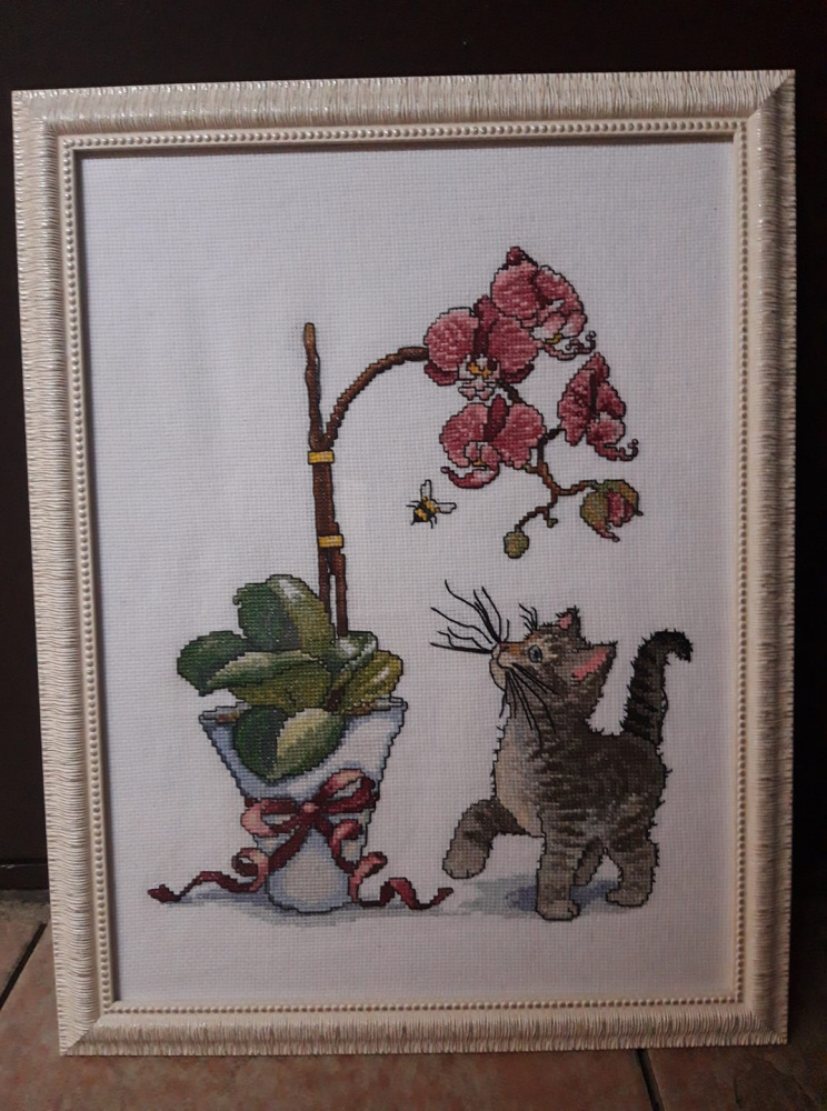 Painting "Orchid and Cat"