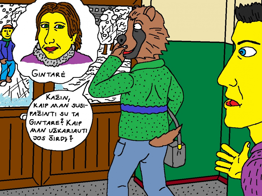 Ingridos Kraštytės nekenčiamas mokinys Usūrinis per pertrauką galvoja apie vieną merginą Gintarę