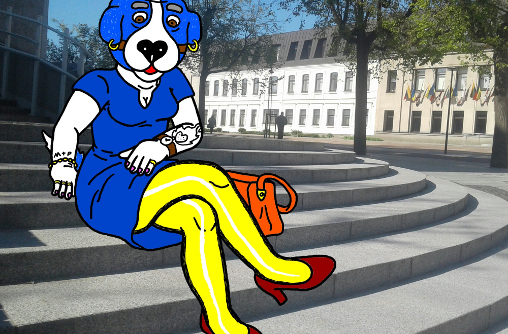 Verslininkė Musė Šunėnienė po menopauzės jai nustatymo ilsisi ant Panevėžio teismo laiptų