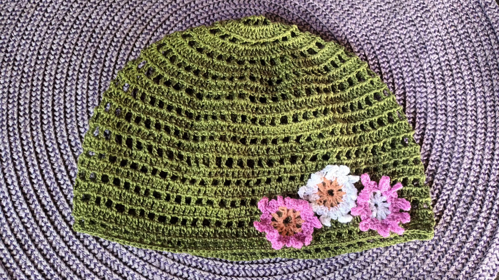 Crocheted summer hat