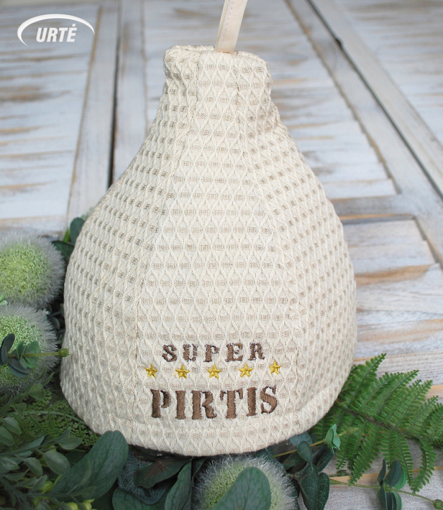 Lininė pirties kepurė - SUPER PIRTIS