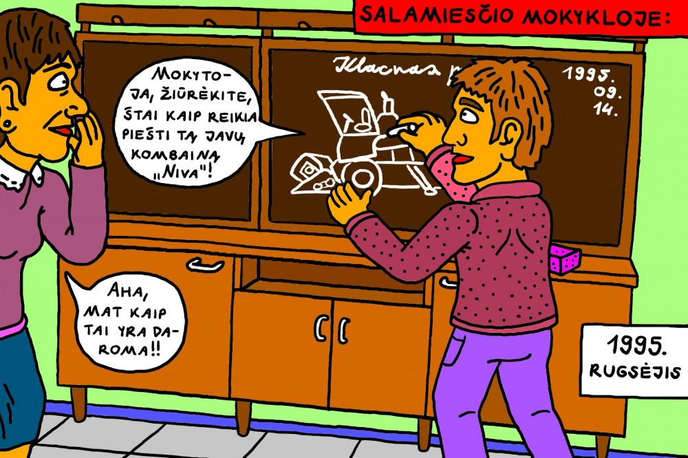 Senas, mokyklinis Salamiesčio prisiminimas apie tikrai išskirtinę dailės pamoką mokykloje