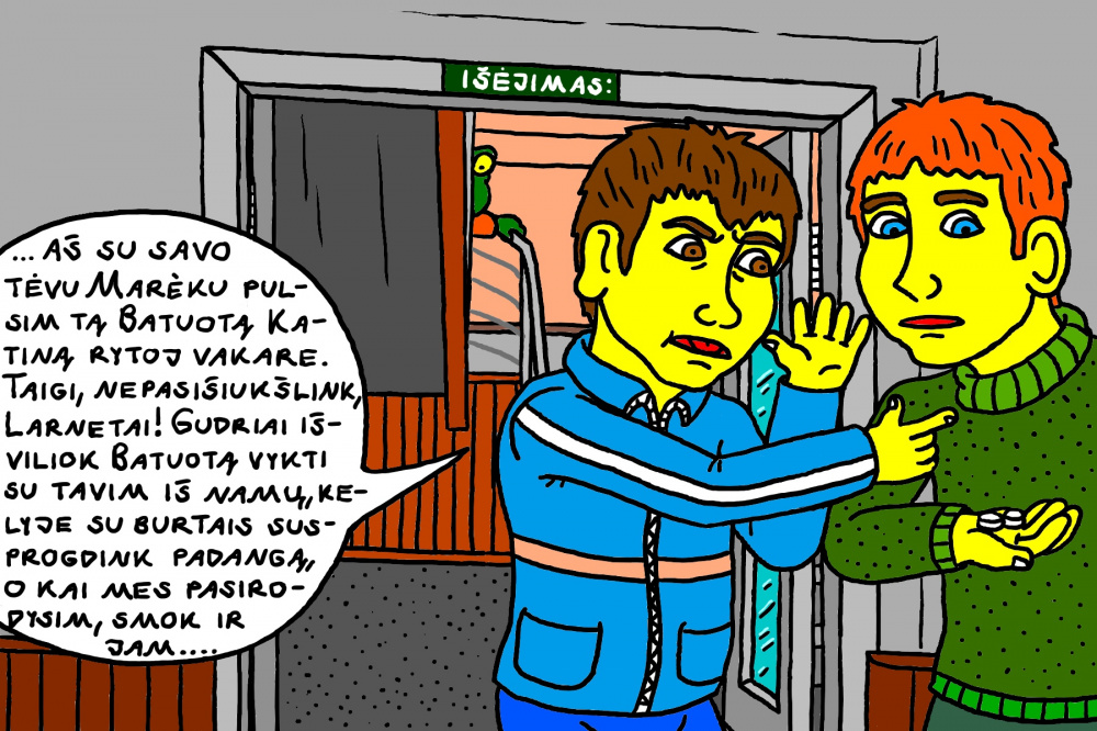 Jaunajam burtininkui Larnetui mokykloje klasiokas Dinaras atskleidė ruošiamo būsimo nusikaltimo planą