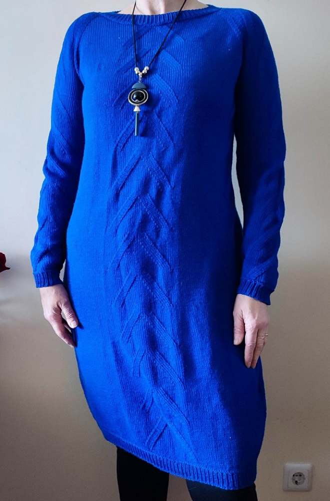blue knitted dress