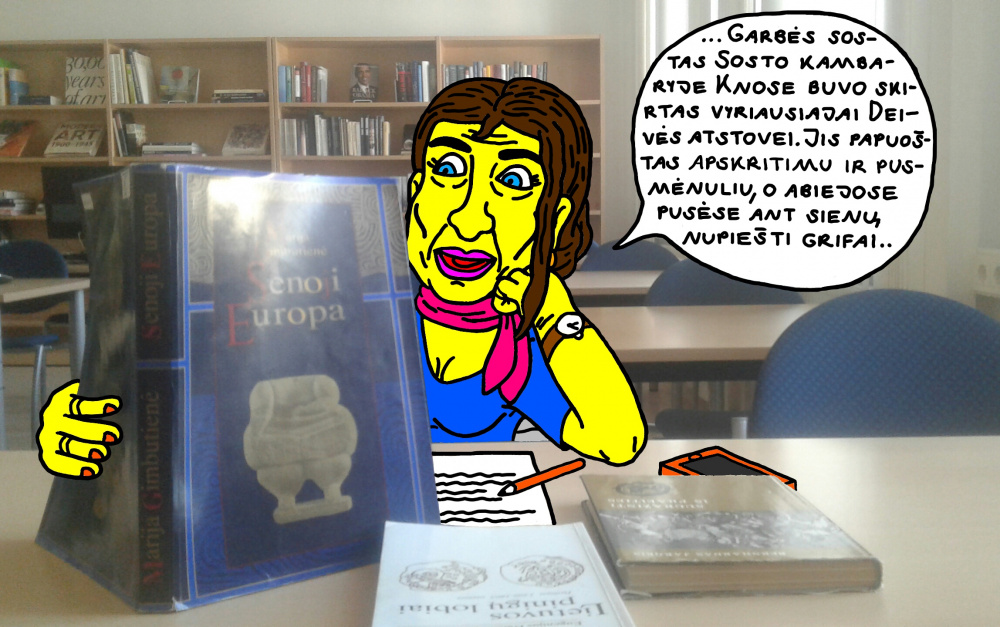 Archeologė Luna Dragonienė Panevėžio bibliotekoje varto rimtą istorinę knygą
