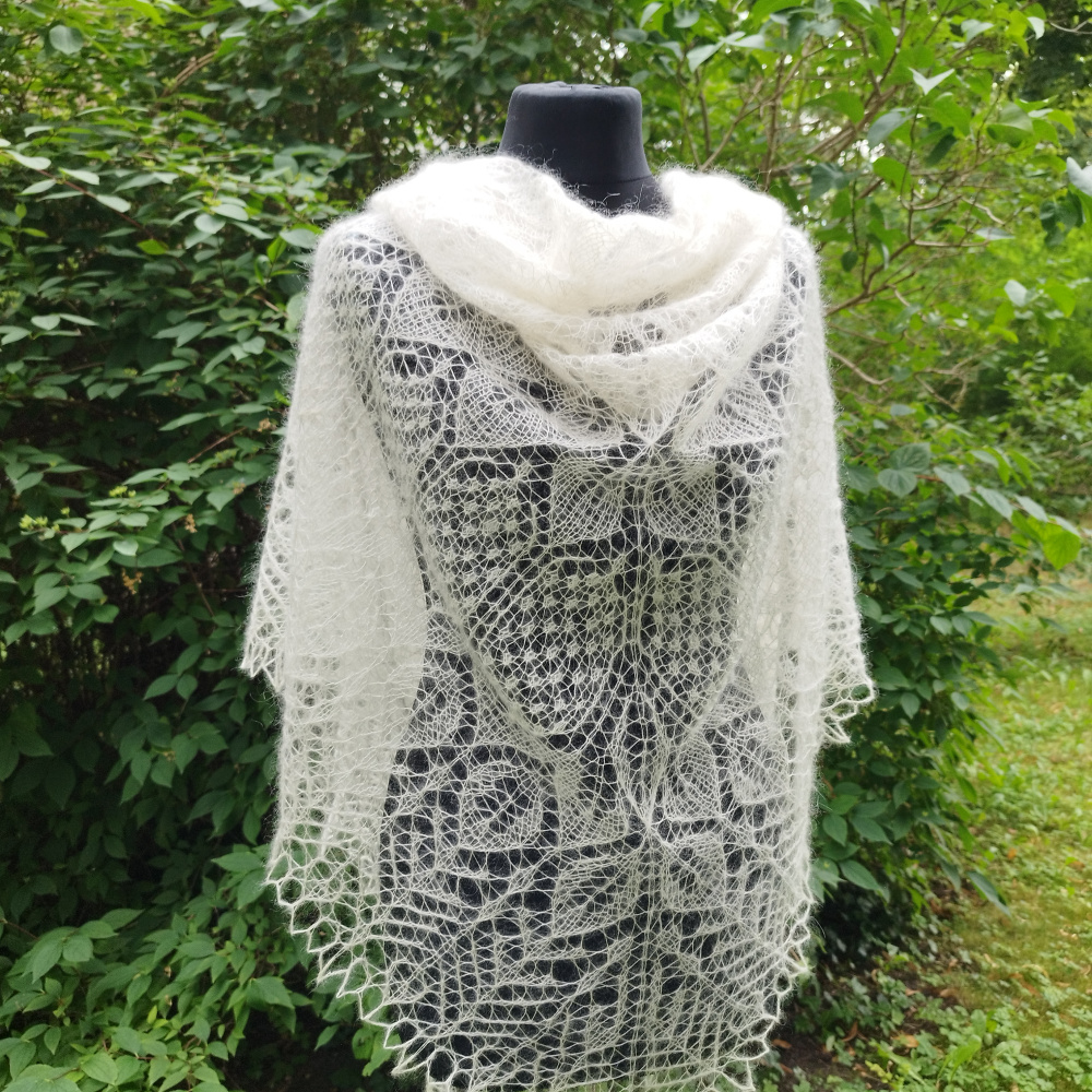 Lace shawl ivory color