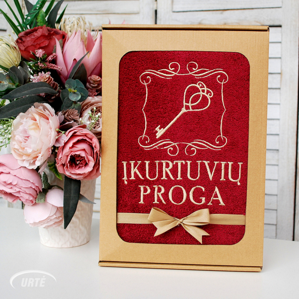 ĮKURTUVIŲ DOVANA - siuvinėtas rankšluostis - įkurtuvėms
