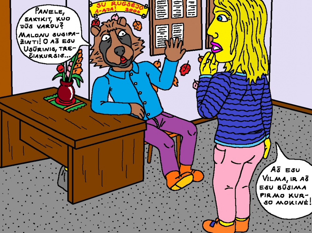 Ingridos Kraštytės nekenčiamas mokinys Usūrinis susipažino su pirmo kurso naujoke mokine Vilma