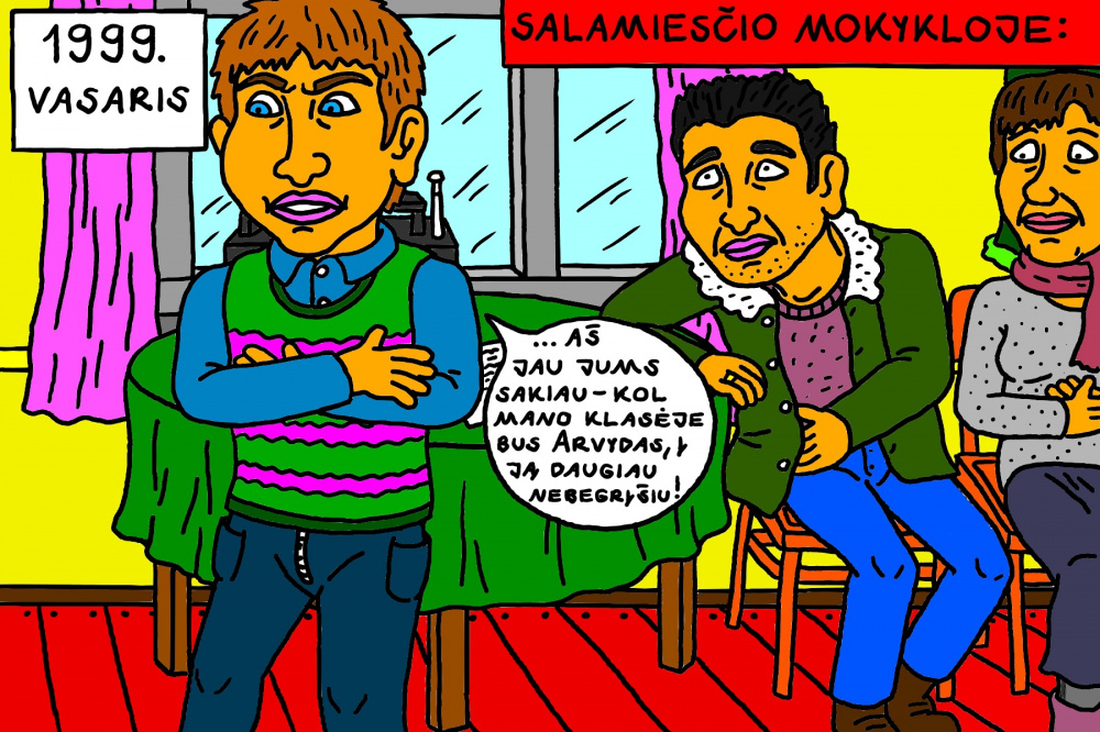 Senas, mokyklinis Salamiesčio prisiminimas apie mano nusprendimą daugiau nebeeiti į mokyklą