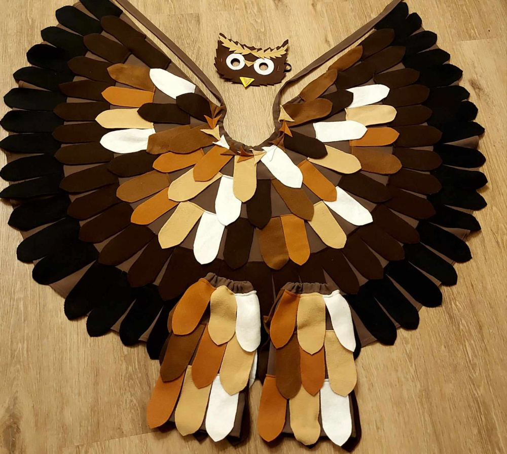Owl, egret carnival costume for kids