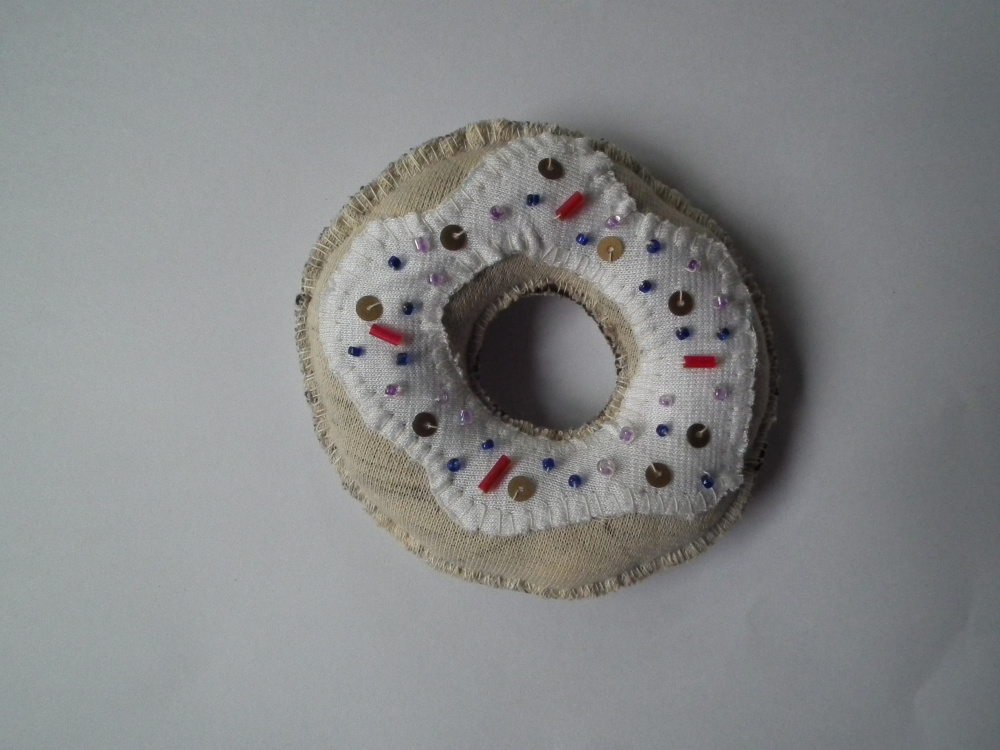White 1 donut, handmade