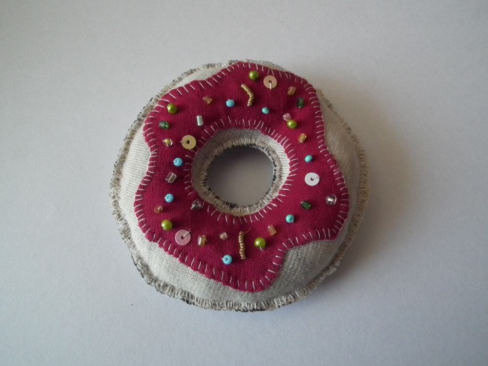 Burgundy donut, handmade