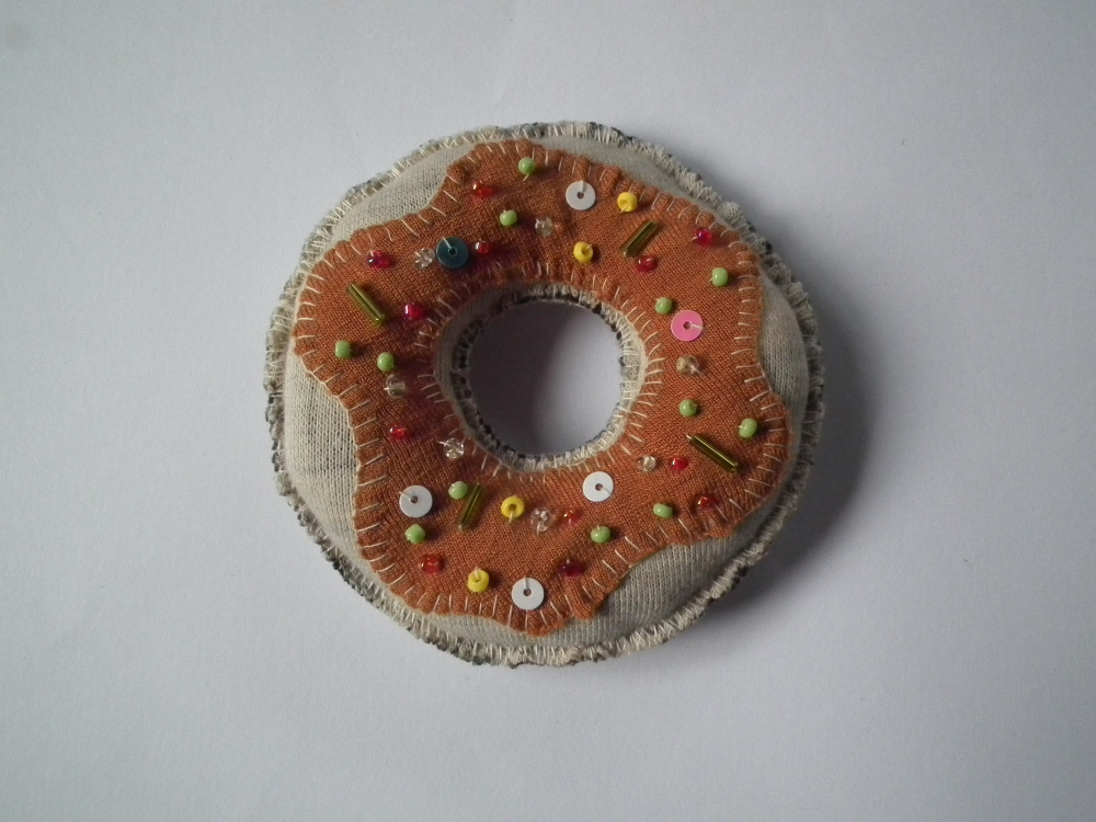 Caramel donut, handmade