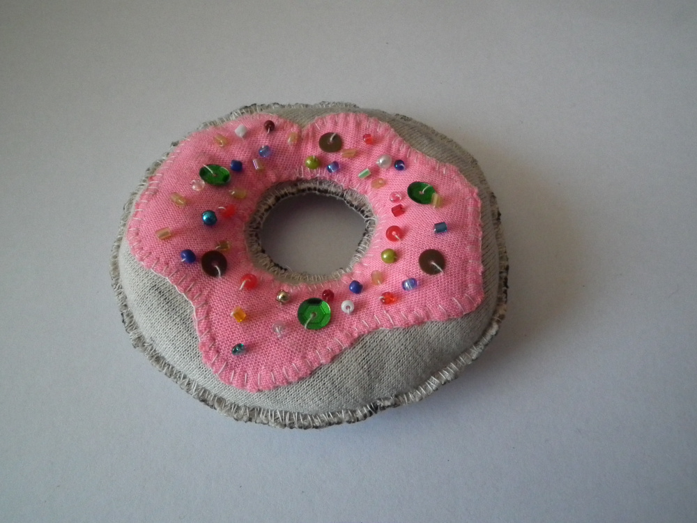 Pink donut, handmade