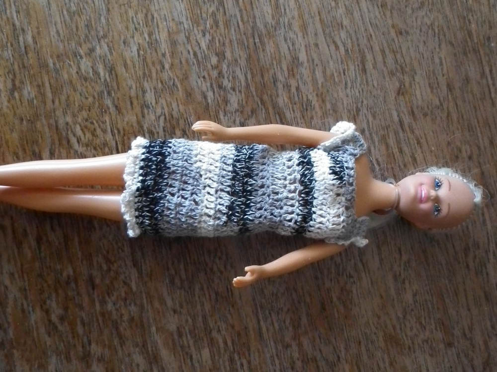 Gray1 dress for Barbie doll, handmade