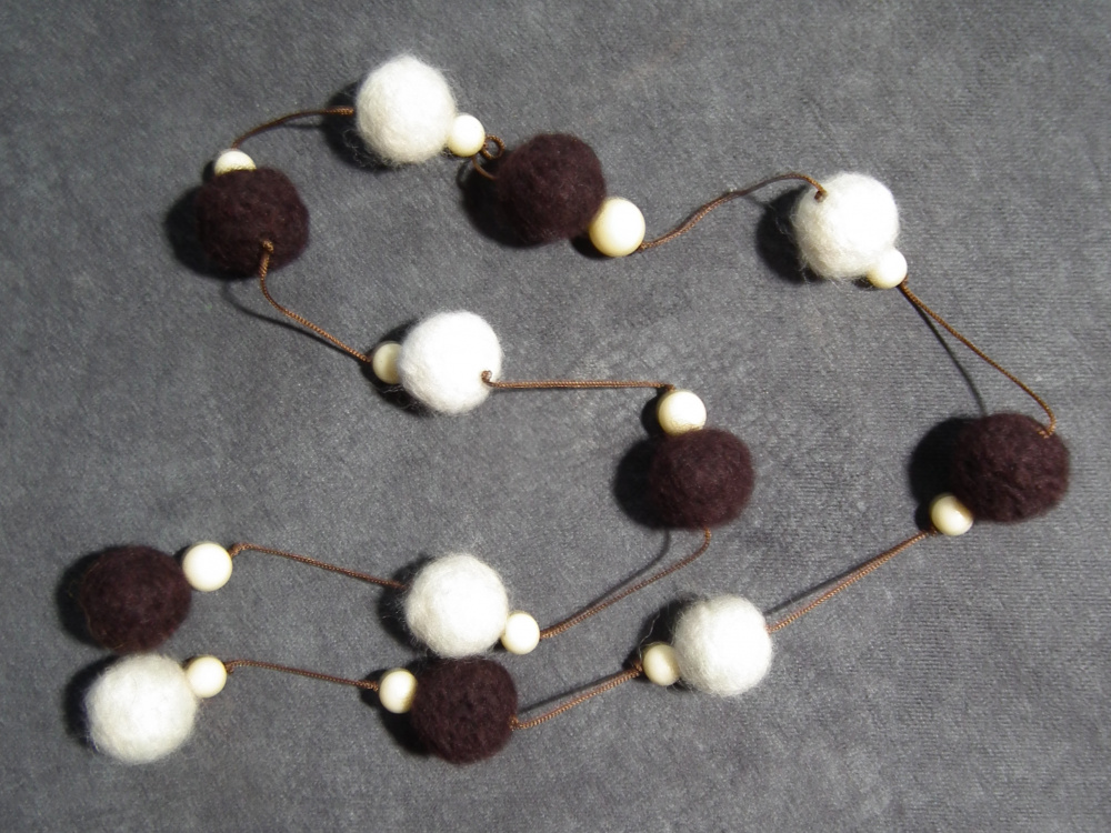 Brown and white necklaces