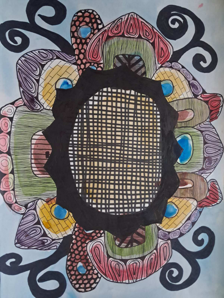 Painting "City. In a circle"