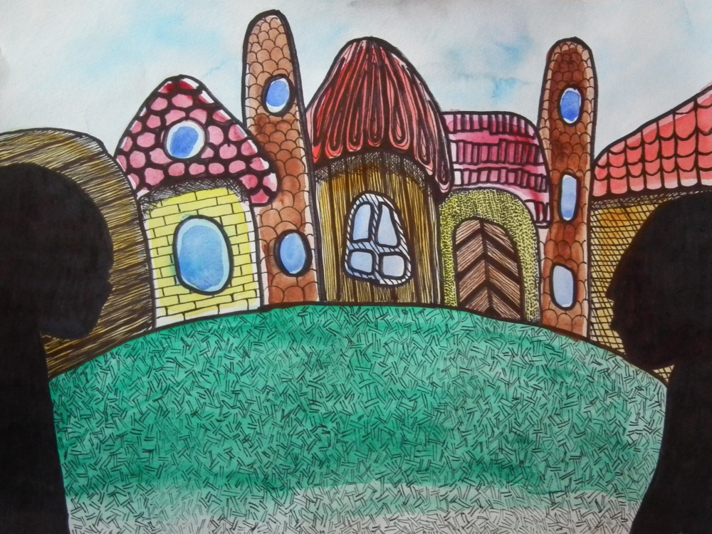 Painting "City. Conversation"