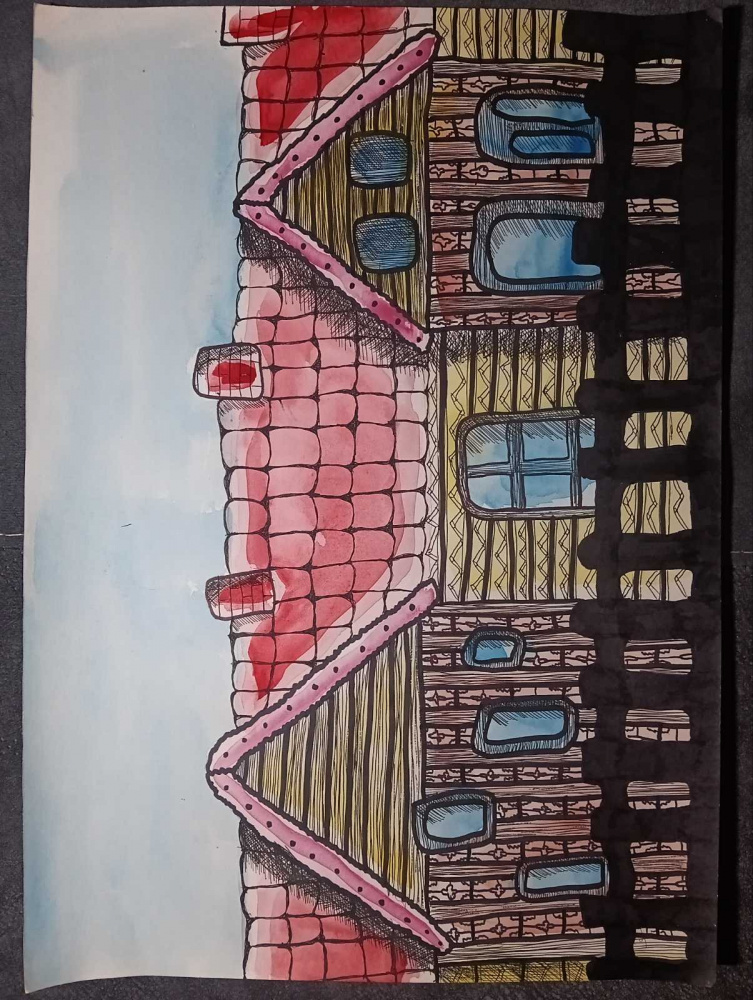 Painting "City. Village1". 