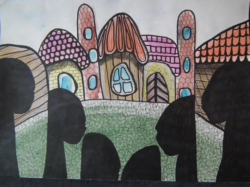 Painting "City. Conversation1"