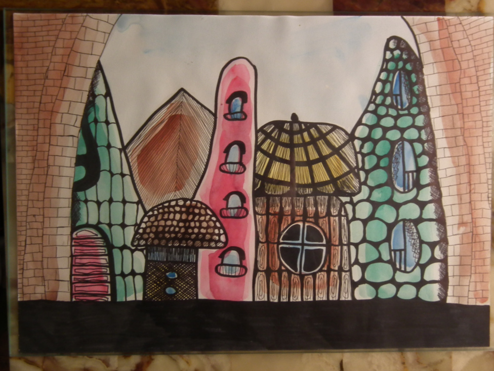 Painting "City. At the end of the tunnel"