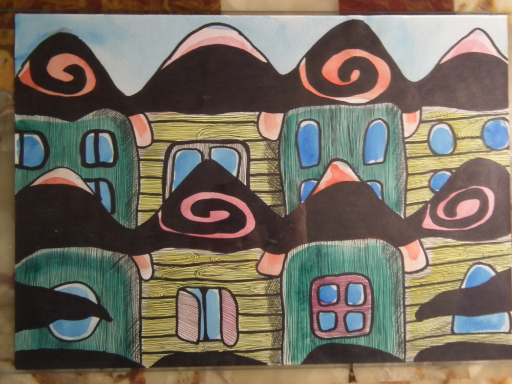 Painting "City. Houses"