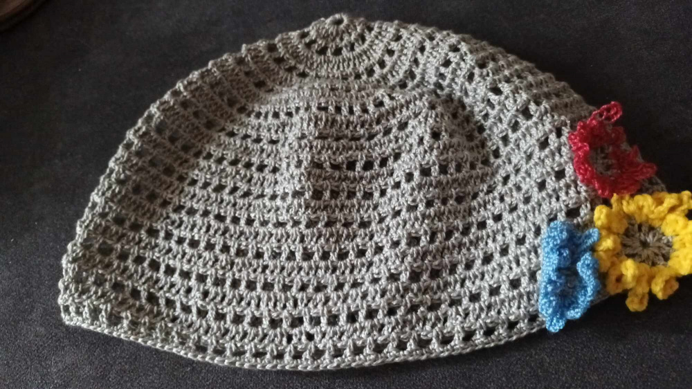 Gray hat. Handmade crochet hat for an adult