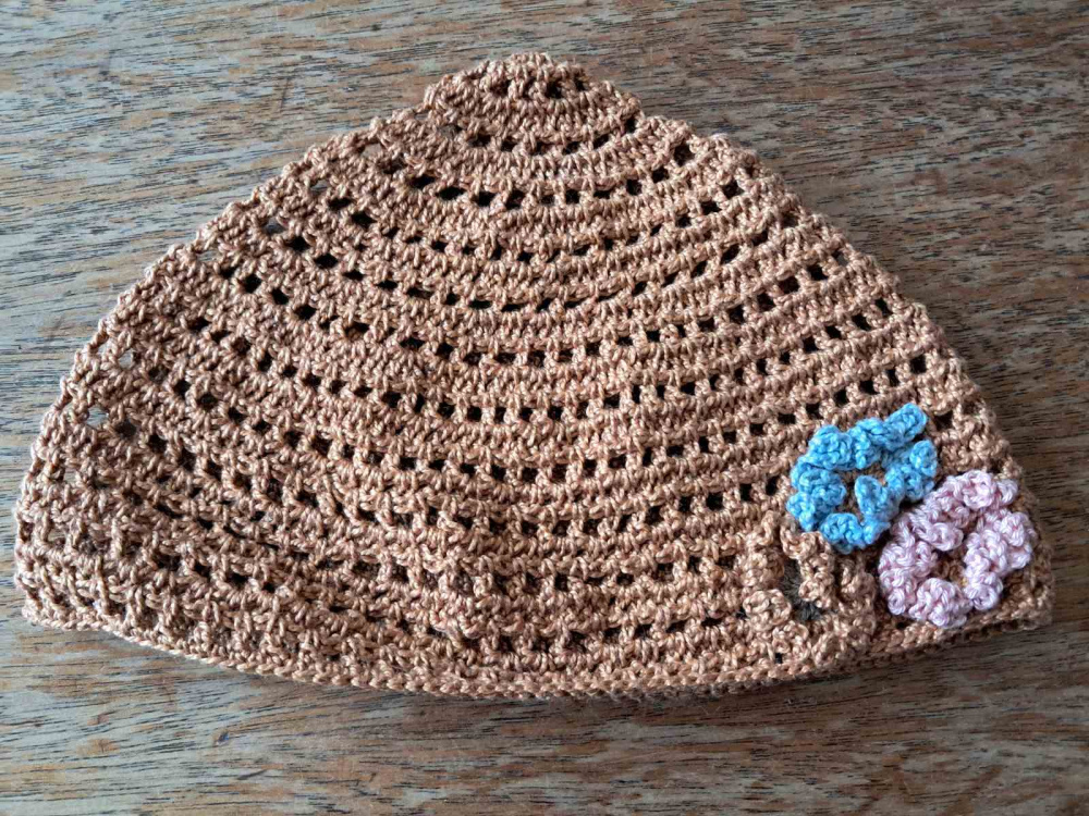 Light brown hat. Handmade crochet hat for an adult