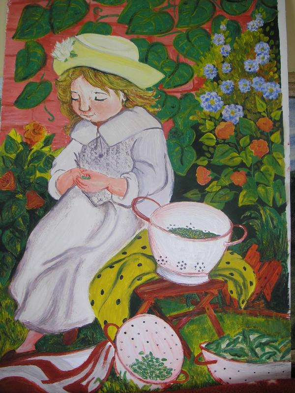 Girl with peas