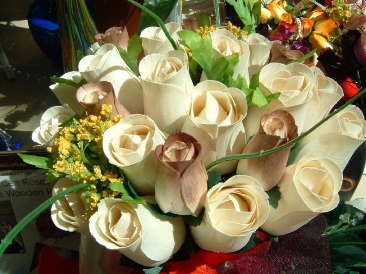 wooden roses