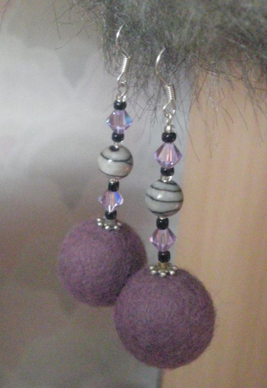 Violetiniai su jaspiu ir swarovskiukais