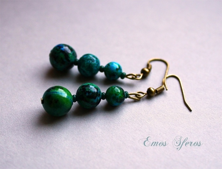 Earrings " Green turquoise "