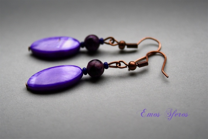 Earrings " Purple "