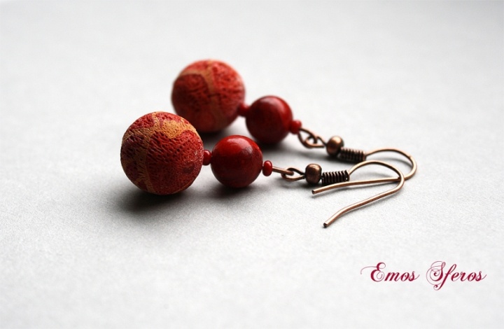 Earrings " Coral " 2