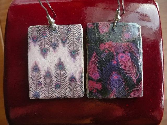Earrings " & quot plumes;