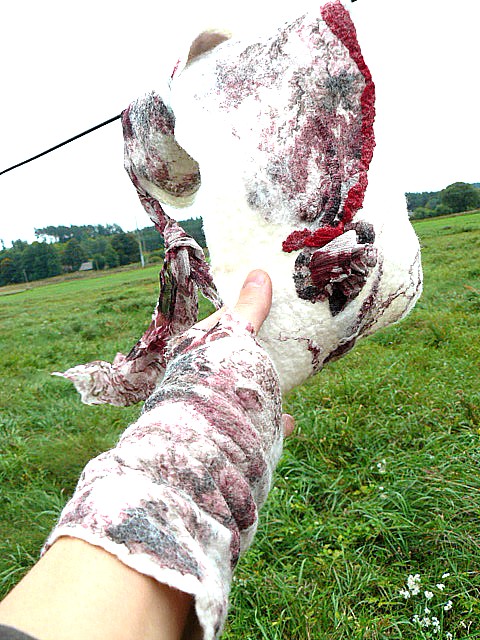Scarf and wrist warmers. " Vintage "