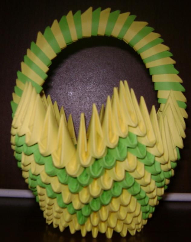 3D origami krepselis