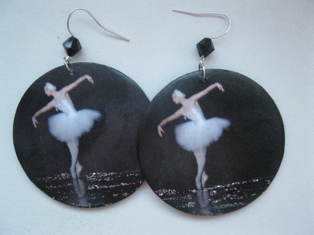 decoupage earrings BALERINA_2