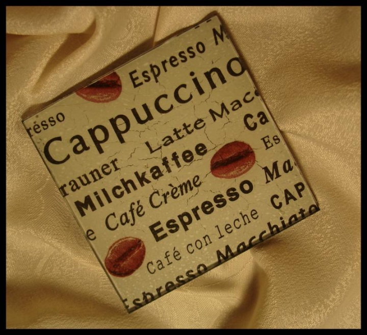 Tray with coffee beans