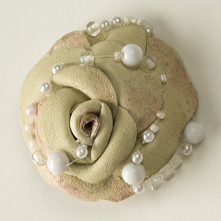 White rose with dew