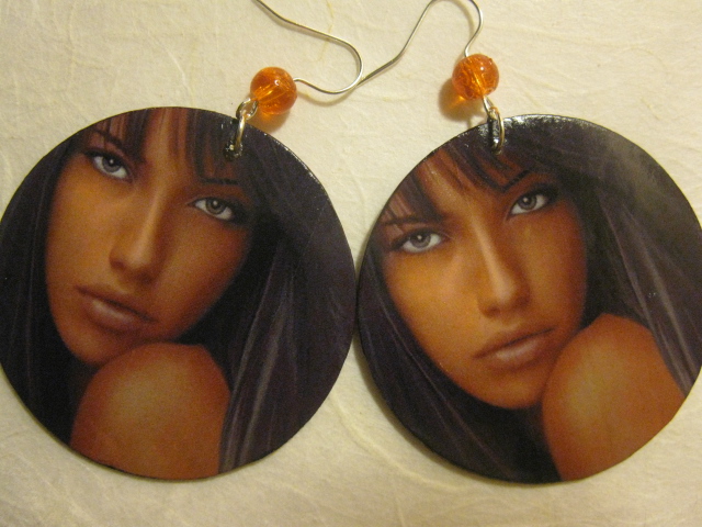 decoupage earrings " LOOK "