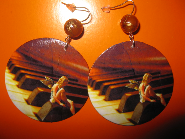 decoupage earrings MŪZA