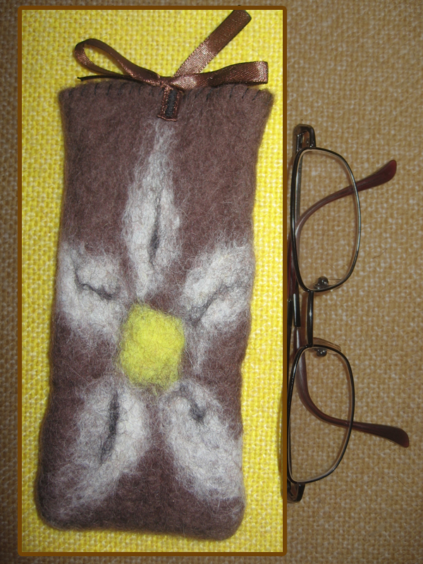 Brown eyeglass case