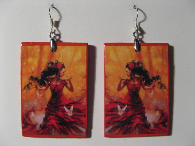 Handmade earrings (Decoupage)