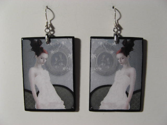 Handmade earrings (Decoupage)