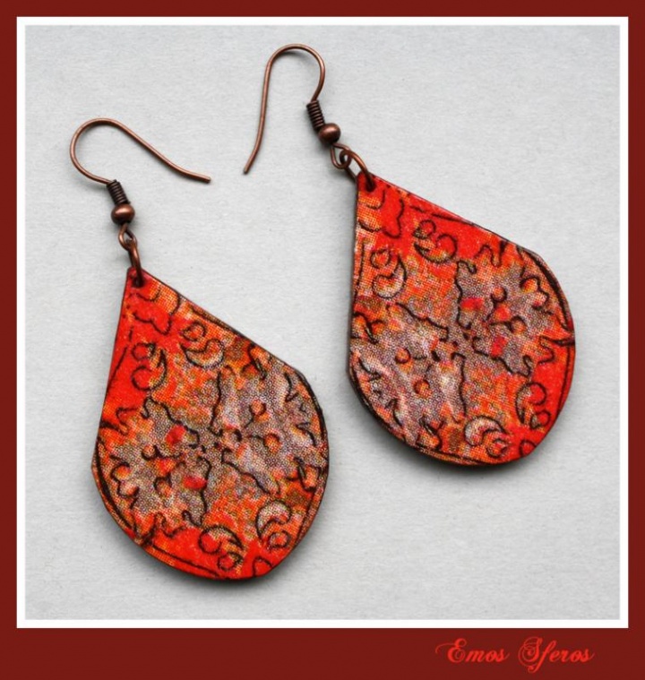 Earrings " Paukstukas " the other side