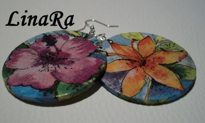 With spring earrings