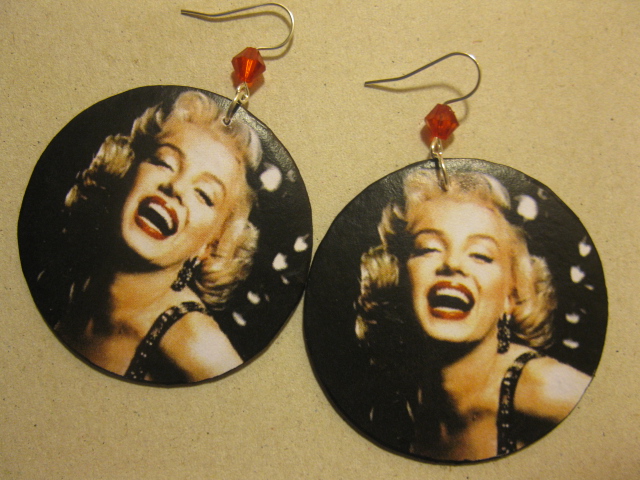 decoupage earrings Marilyn Monroe